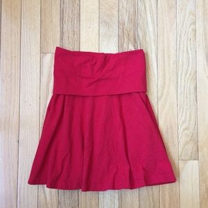 American Apparel Red Skate Flare Skirt High Waist